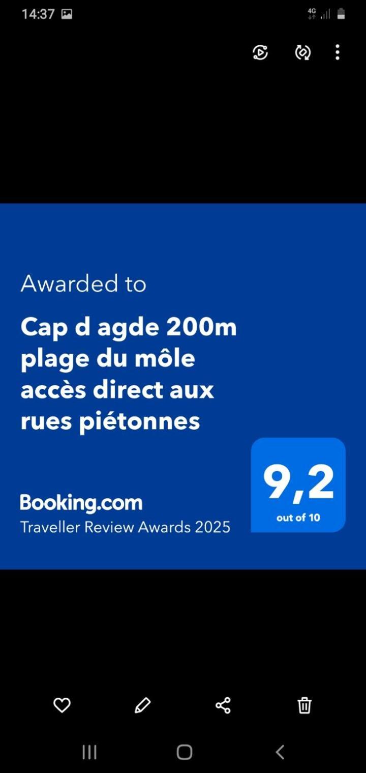 Cap D Agde 200M Plage Du Mole Acces Direct Aux Rues Pietonnes Екстериор снимка